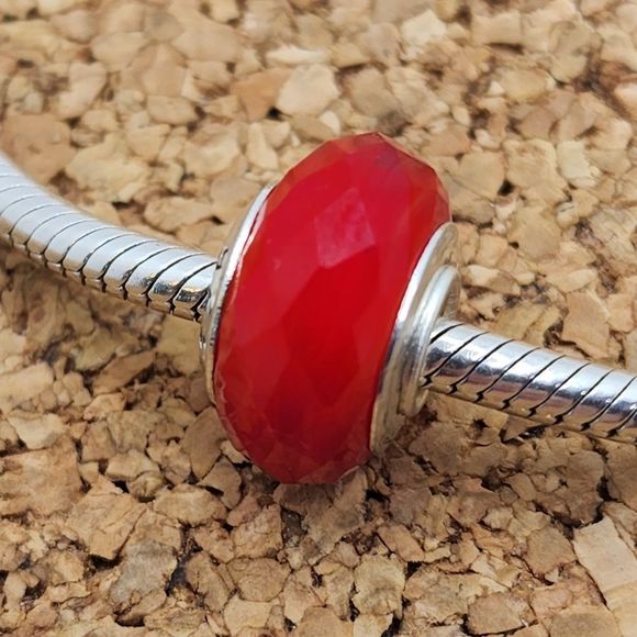 5/$21 ❤️ 925 STERLING SILVER RED FACETED MURANO CHARM BEAD FOR PANDORA BRACELETS - Picture 3 of 3